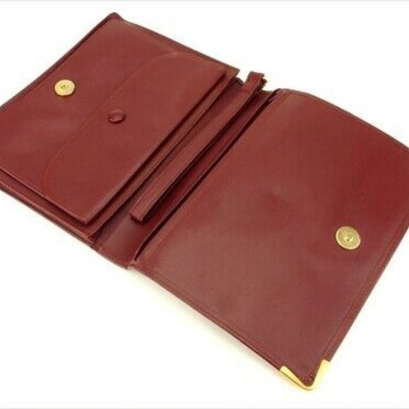 Cartier Clutch bag Mastline Red leather Woman unisex Authentic Used - Picture 4 of 10